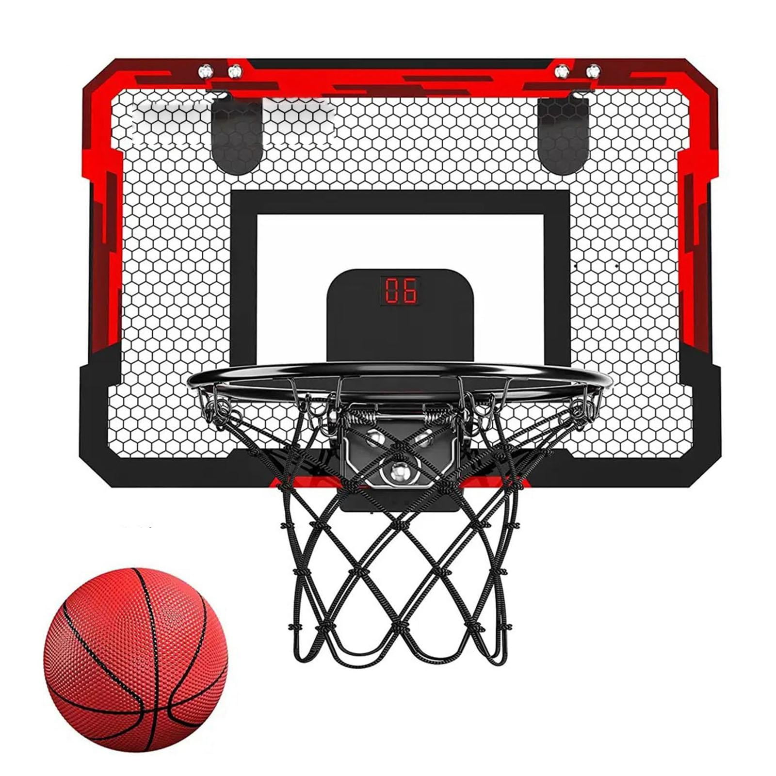 harayaa Basketball Hoop Set Basket Stand Sports with Replacement Basketball Game Playset red
