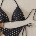 thumbnail image 4 of HOMBOM Two Piece Bathing Suit for Women Triangle Bikini Swimwear Black Polka Dot High Cut Womens Swimsuit Summer, 4 of 6