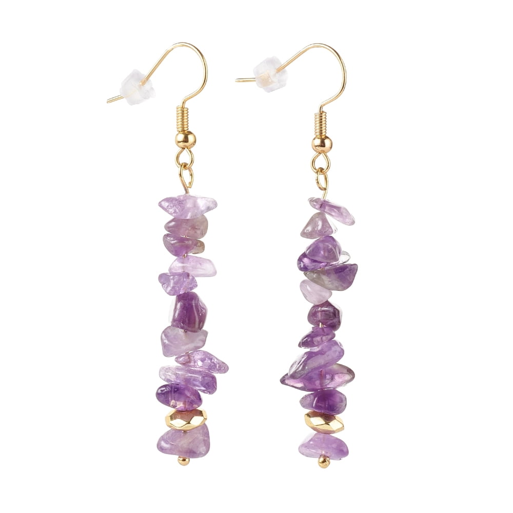 25pairs Mixed Chip Dangle Earring with Brass Earring Hook 59~61mm Pin: 0.7mm