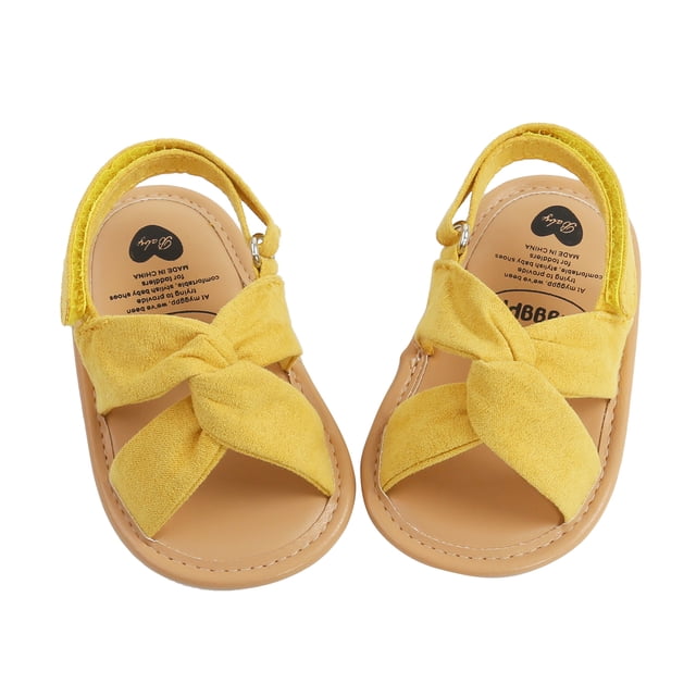 Fortune Summer Baby Girl Sandals Breathable Solid Color Soft Sole Shoes Prewalker