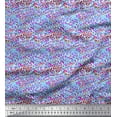 thumbnail image 1 of Soimoi Blue Rayon Fabric Brush Stroke Abstract Printed Fabric 1 Yard 56 Inch Wide, 1 of 3