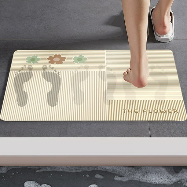 Alfombrilla de diatomita para baño, absorbente, antideslizante, para puerta de baño