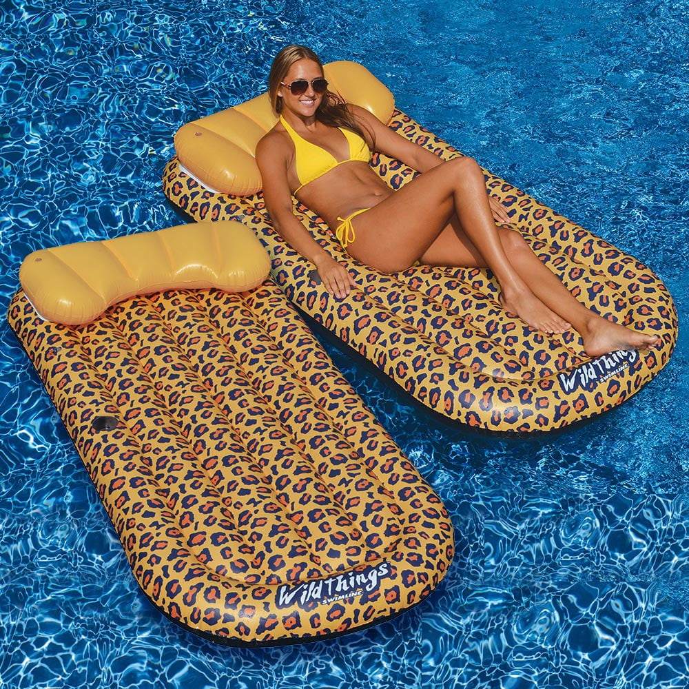 Swimline 90353 Wild Things Inflatable Giraffe Print Pool Float Lounger Mat