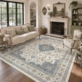 thumbnail image 2 of SIXHOME 8'x10' Vintage Medallion Floral Area Rug, Soft Low Pile Non Slip Washable Indoor Rugs for Living Room, Bedroom, Dining Room, Blue, 2 of 8
