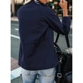 thumbnail image 6 of Women'S Fall Utility Jacket - Stand Collar, Solid Color, Loose Fit, Zipper Closure, and Multiple Pockets Dark Blue 4XL, 6 of 8