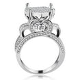 thumbnail image 3 of Uloveido Big Heart Cocktail Ring Tiny Cubic Zirconia Paved, Female Platinum Plated Wide Band Wedding Engagement Jewelry (size 9) Y426, 3 of 7