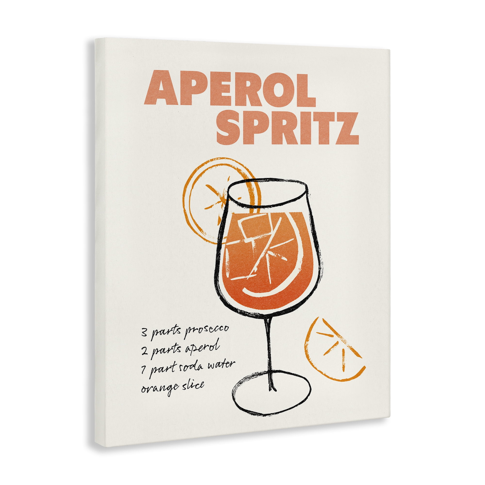 Stupell Industries Aperol Spritz Recipe Food & Beverage Painting Gallery Wrapped Canvas Art Print Wall Art, 24 x 30