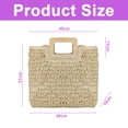 thumbnail image 2 of Bolso de mano de paja para mujer, bolso informal grande tejido a mano, bolso de playa de paja Hobo con bolsillos de forro, 2 of 6