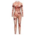 thumbnail image 3 of WILLBEST Vêtements d'Automne pour Femmes Tendance 2024 Combinaison à Manches Longues Col Rond Imprimé Combinaison Performance Collants Pantalon Velours Côtelé Femmes, 3 of 4