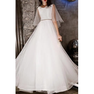 Unomatch Women Flutter Sleeve Elegant Wedding Dress Walmart Com