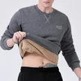 thumbnail image 3 of Winter Sweatshirt Men Long Sleeves Men Fleece Lined Warm Sweatshirt Pure Color Quarter Zip Sweatshirt Thicken Plus Size 8XL, 3 of 5