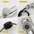 thumbnail image 2 of 304 Stainless Steel Kitchen Faucet with Pull-Out Sprayer, 360-Degree Swivel Spout, Dual Spray Modes (Stream & Spray), Single Handle Mixer Tap for Hot and Cold Water, Includes 2 G1/2 Inlet Hoses,, 2 of 7