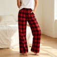 thumbnail image 6 of Ohufall Pajama Pant for Women Plaid Elastic Waist Soft Pant Sleep Lounge Comfort Casual Sleepwear, 6 of 8