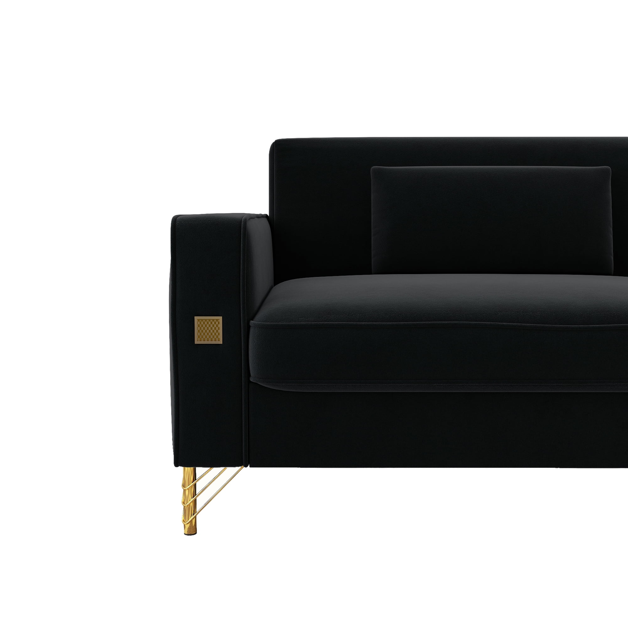YYAo Convertible Sectional Sofa Couch, Modern Velvet Futon with Reversible Chaise for Living Room, Apartment and Small Space, Black YYAo Convertible Sectional Sofa Couch, Modern Velvet Futon with Reversible Chaise for Living Room, Apartment and Small Space, Black