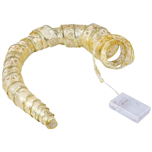 Vikakiooze Christmas Lights Explosion Copper LED Lights String Ribbon Lights Bow Ribbon Scene Layout Props Decorative Lights