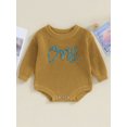 thumbnail image 2 of Bagilaanoe Newborn Baby Boys Girl Knitted Romper Sweater Long Sleeve Bodysuits Letter Embroidered Pullover 9M 12M 18M Infant Warm Jumpers Tops Fall Loose Knitwear, 2 of 9