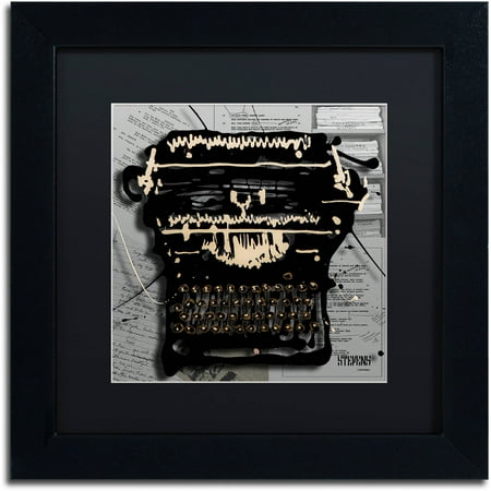 Trademark Fine Art "Movie Typewriter" Canvas Art by Roderick Stevens, Black Matte, Black Frame