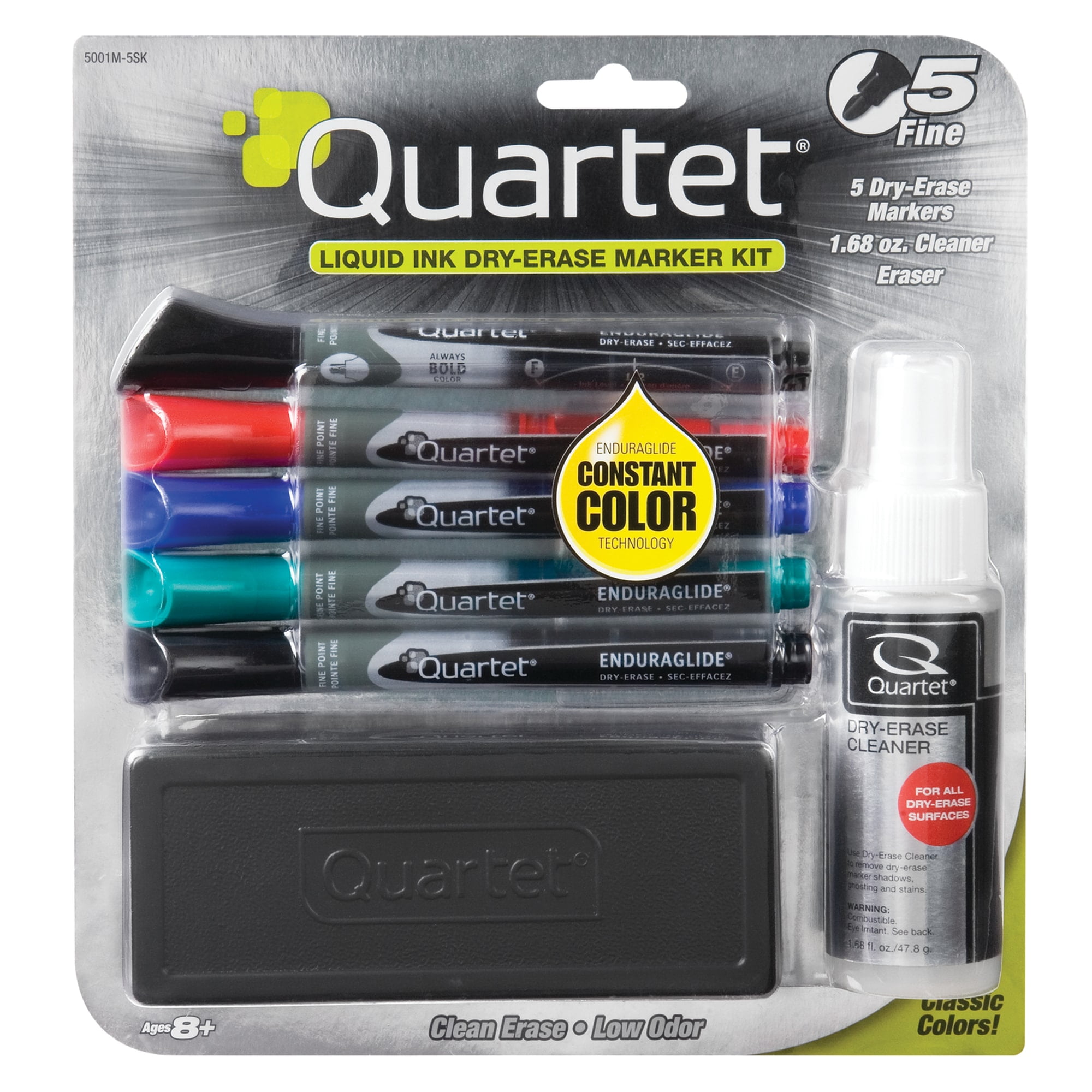 Quartet® EnduraGlide® DryErase Markers, Kit, Fine, Assorted Colors
