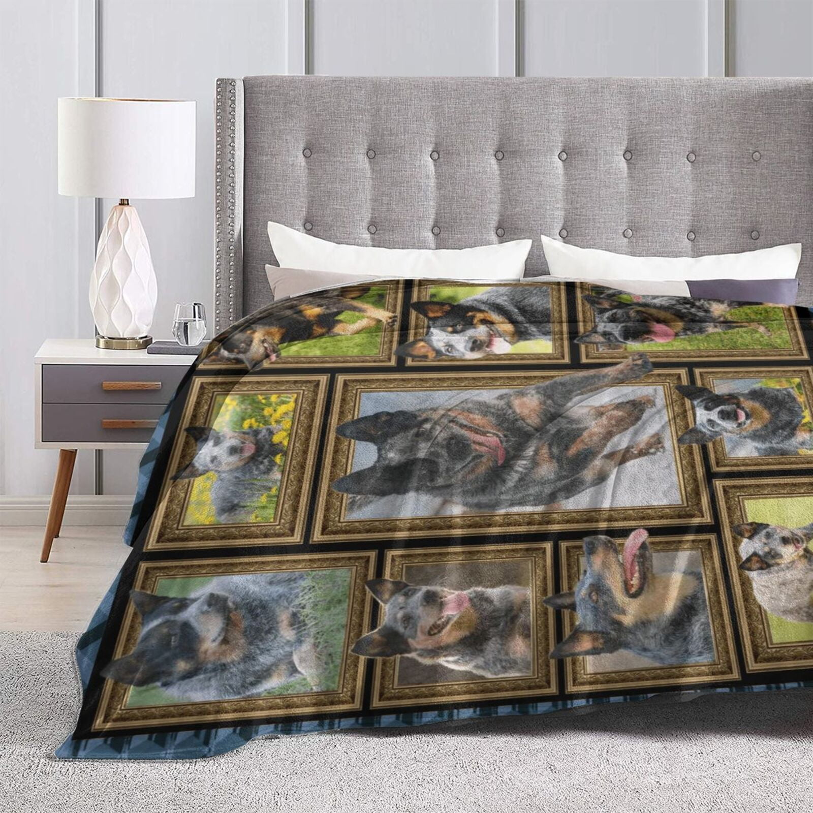 Wijzvio Australian Cattle Dog Throw Blanket Soft Fuzzy Fleece Blanket For Couch Bed Living Room Decoration 50"X40"