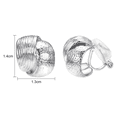 thumbnail image 2 of Yoursfs Silver Textured Clip on Earrings for Women Platinum Plated Double Half Hoop Chunky Earrings Non Pierced Ears Fashion Jewelry, 2 of 7