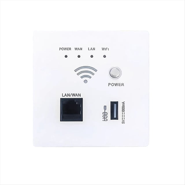 Enrutador WIFI de 2,4 GHz y 300 Mbps, Enchufe WiFi Inalámbrico, Relé AP RJ45, Panel de Enchufe USB Inteligente, Enrutador WIFI de Pared Integrado A