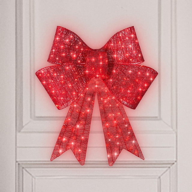 Lazo navideño, la mejor elección, 24 pulgadas, preiluminado, XL, con 50 LED