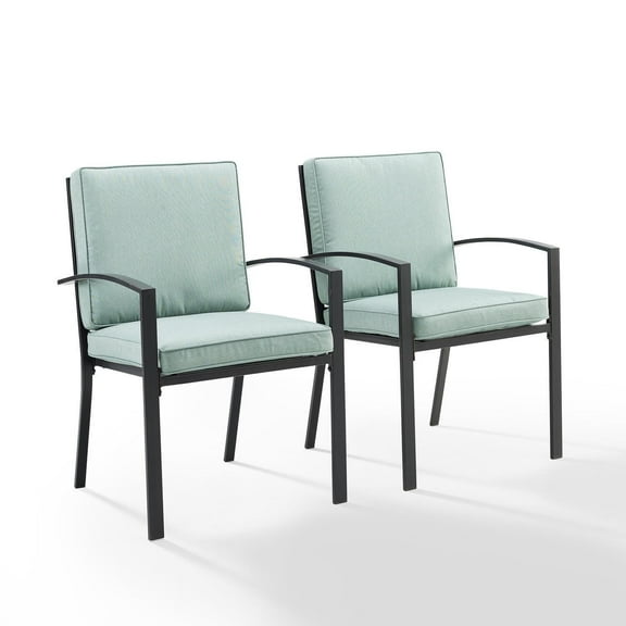 Outdoor Metal Dining Chairs - Set of 2 - Patio Armchairs - Bronze Finish - Weather Resistant Seating