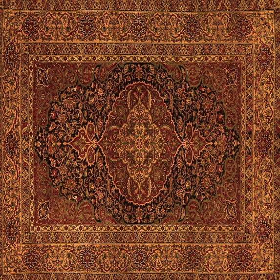 Ahgly Company Indoor Square Persian Orange Traditional Area Rugs, 8' Square
