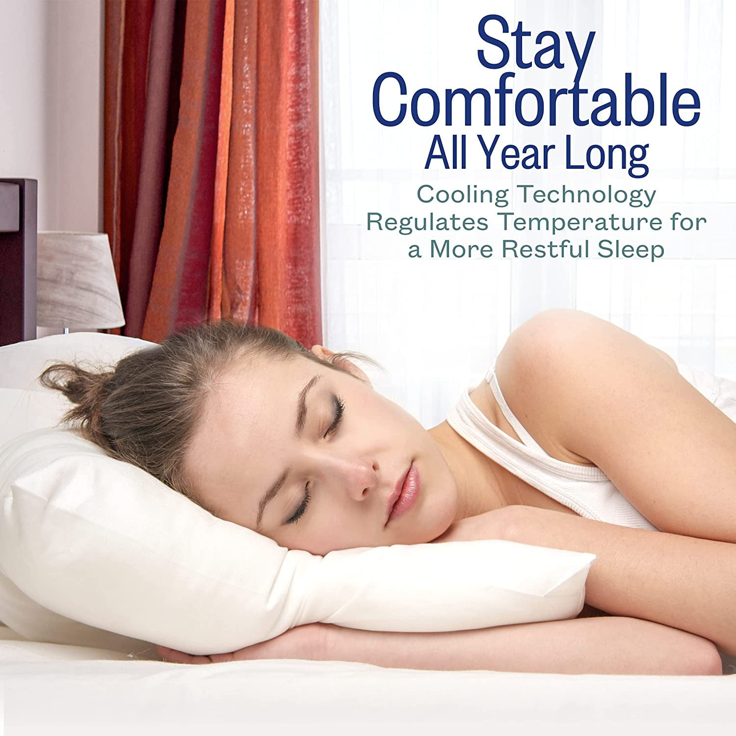 Sleep Restoration Bed Pillows for Sleeping – Queen Size Set of 2, Comfortable Luxury Cooling Pillow for Back Side or Stomach Sleepers