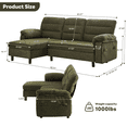 thumbnail image 3 of IULULU L Shape Convertible Sectional Sofa Couch with Chaise, Modern Linen Fabric Sofa Bed with Solid Frame & Thick Cushion for Living Room, Small Space, Green, 3 of 12