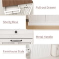 thumbnail image 4 of Double Tilt Out Trash Can Cabinet, Dog Proof Hidden Kitchen Garbage Can with Storage Drawers, Farmhouse Wooden Garbage Bin Cabinet for Laundry Room, Living Room (White), 4 of 8