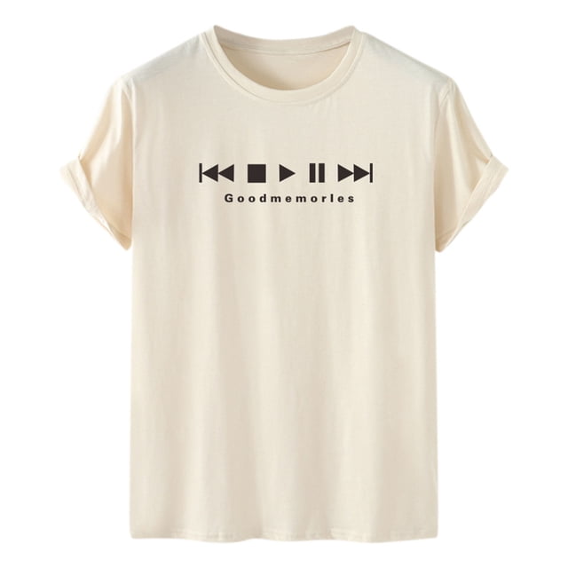 Hombres Casual cuello redondo Play Key Print Pullover Shorts mangas camiseta blusa Pompotops oipoqjl32356