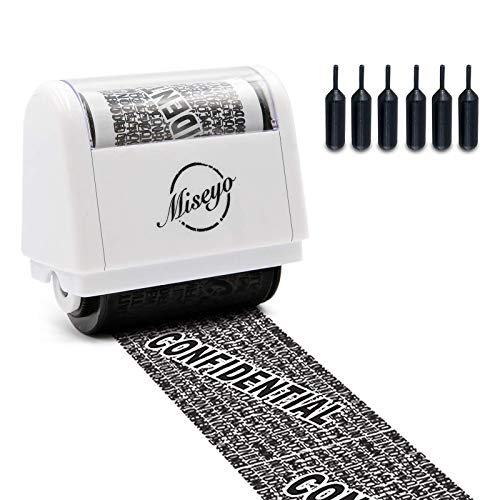 Miseyo Identity Theft Protection Roller Stamp Set White (Incleded 6