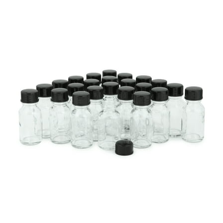 Vivaplex, 24, Clear, 15 ml Glass Bottles, with Lids