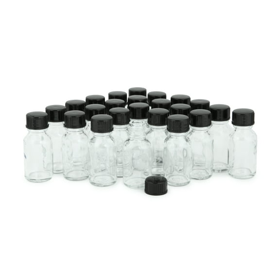 Vivaplex, 24, Clear, 15 ml Glass Bottles, with Lids