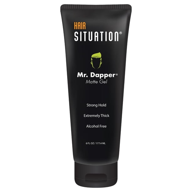 Hair Situation Mr. Dapper Matte Look - Gel para el cabello extra fuerte y firme para hombres, hecho para todo tipo de cabello, protector antihumedad, antiencrespamiento y vuelo, sin alcohol, fórmula s