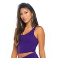 thumbnail image 2 of M&M SCRUBS Women’s Longline Wirefree Padded Medium Support Sports Bra (Medium, Purple), 2 of 5