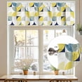 thumbnail image 7 of Yellow Blue Circular Valances for Windows, 42 x 18in, Medieval Geometric Abstract Rod Pocket Kitchen Valance Curtain Light Filtering Window Treatments for Living Room Bedroom, 1 Panel, 7 of 7