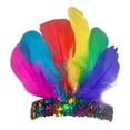 thumbnail image 3 of Diadema de plumas decorativa para fiesta, baile, escenario, espectáculo, cosplay Multicolor, 3 of 9