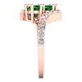 thumbnail image 3 of Solitaire with Accents Engagement Ring for Women - 1.48ct Simulated Emerald in 18K Rose Gold Promise Ring, 3 of 6