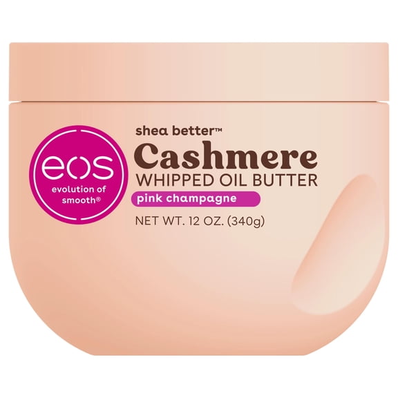 eos Pink Champagne Whipped Body Butter, 72 Hour Moisturizing Body Butter for Dry Skin with Shea, Cocoa & Argan Oil, 12 oz
