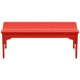 thumbnail image 3 of GARDEN Plastic Adirondack Backless Outdoor Bench for Patio Entryway, Red, 3 of 6