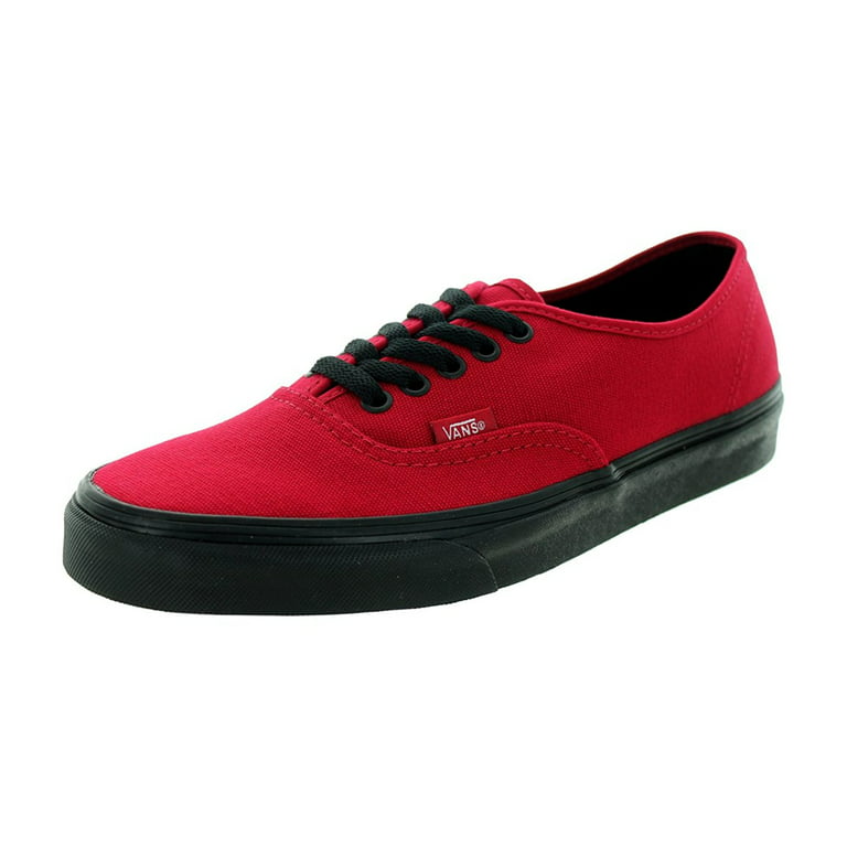oogsten niet verwant vervolgens Vans Unisex Authentic Black Sole Skate Shoes-Jester Red - Walmart.com