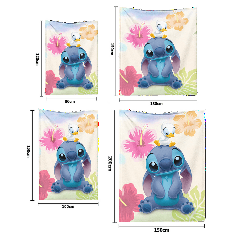 Cute Lilo Stitch Flannel Throw Blanket for Kids Adults, Ultra Soft Flannel  Blanket for Bed Couch Travel Kids Teens Gift 60x80Inch(150*200cm) 
