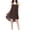 Coffee, variant on Nightgowns for Women Solid Color Fashion Back Hollowed Out Backless Round Neck Chiffon Sling Short Sleepshirts