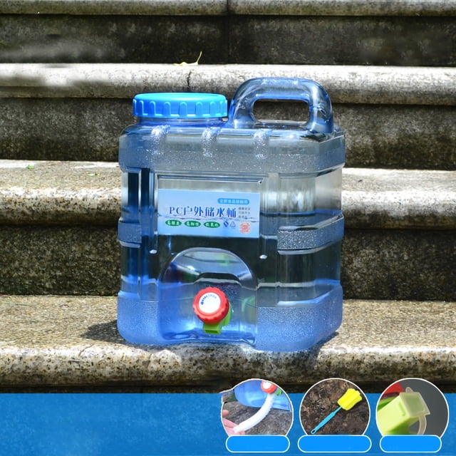 Cubo de agua pura para PC, contenedor de almacenamiento de agua, tanque de agua para exteriores, barril de agua portátil de gran capacidad para acampar, picnic, viajes en coche, 10 l