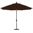 thumbnail image 2 of California Umbrella  11 ft. Fiberglass Market Umbrella Collar Tilt DV Matted Black-Sunbrella-Bay Brown, 2 of 2