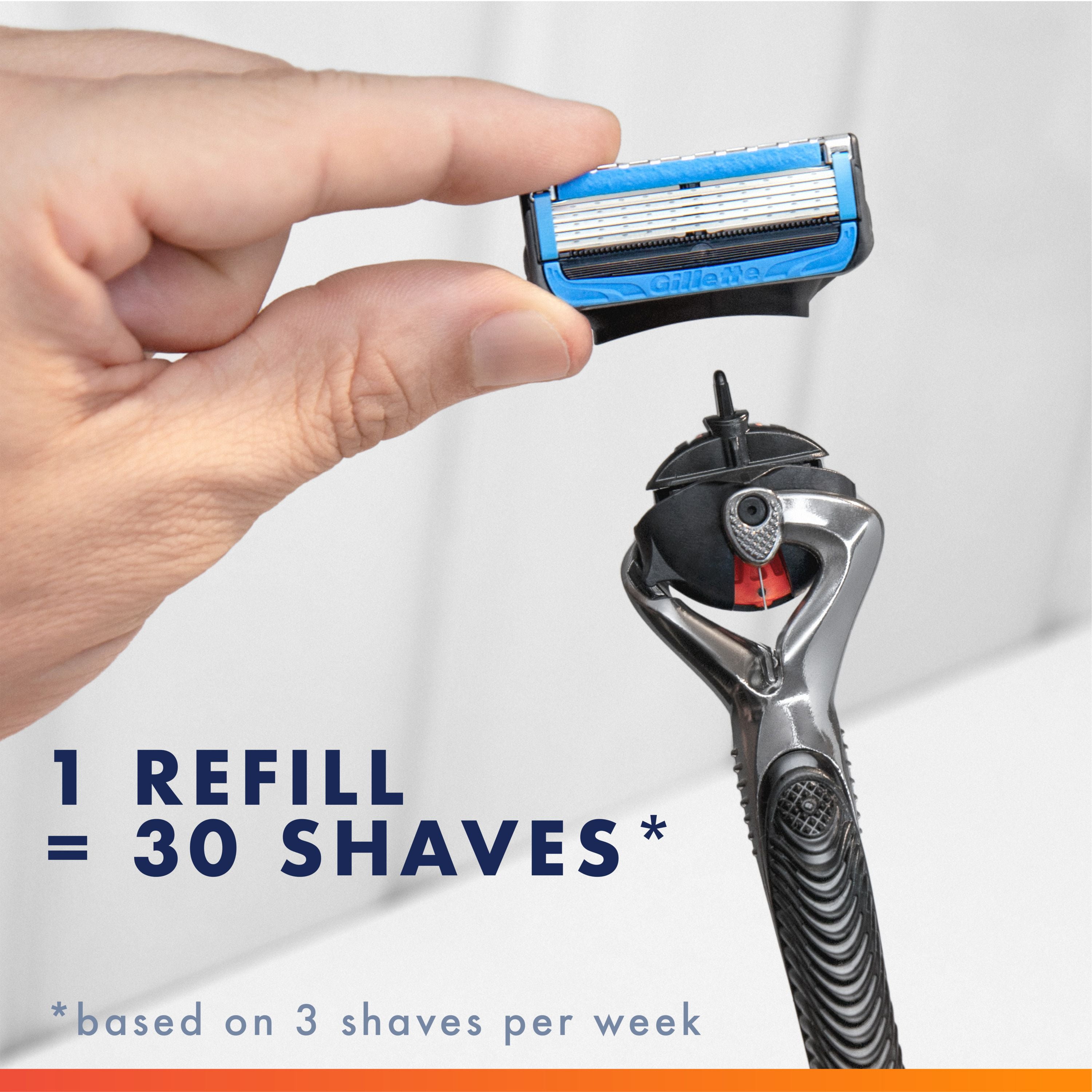 Cartouches de rechange de rasoir Gillette Fusion5 ProGlide Fraîcheur de rasoir pour manche de rasoir Flex-pivot, 5 lames de rasoir, 2x plus de lubrification rafraîchissante