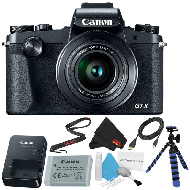 Cámara digital Canon PowerShot G1 X Mark III con kit de limpieza de lujo y Trípode flexible