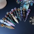 thumbnail image 2 of Halloween Decorations for Home,Crystal Magic Dagger Obsidian Amethyst Wand Carved Stone Witchcraft Decor,Halloween Desk Decorations,7 Inch,1 Pack, 2 of 2